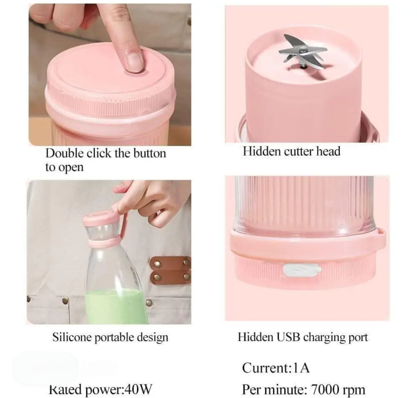 Electric Portable Mini Juicer Bottel